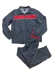 Vintage Starter Trainingsanzug Herren grau Nylon gefüttert Jacke Trainingshose Medium/Large - Bild 1 von 8