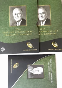 2014 Münze & Chroniken FDR Roosevelt PP 1 $ Münze & Groschen, 2 Medaillen, Briefmarken Echtheitszertifikat, OGP - Bild 1 von 15