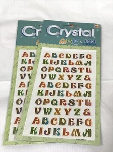 Lote de 2 paquetes de pegatinas Darice Twin Seven Crystal ABC y 123 - Imagen 1 de 4
