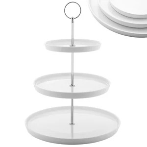 3 Tier White Ceramic Cake Stand Porcelain Round Display with Gift Box NY5 - Picture 1 of 7