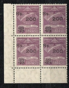 Brasil, correo aéreo, 1930 Scott # 1 CL 11, MNH, bloque de 4, excelente - Imagen 1 de 1
