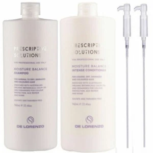 De Lorenzo Moisture Balance Shampoo 960m & Intense Conditioner 960m +Free Pumps - Picture 1 of 8