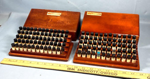 (2) Vintage Cargille Chemical Microscopy Sets w/Dovetailed Wood Boxes 1 & 2