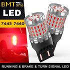 2X 7443 Red Led Brake Stop Tail Lights Bulb Canbus 66 Smd For Honda Civic Accord