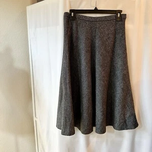 JONES NEW YORK Midi Wolle Seide Baumwollmischung A-Linie Rock 2P Petite Grau Gefüttert - Bild 1 von 6