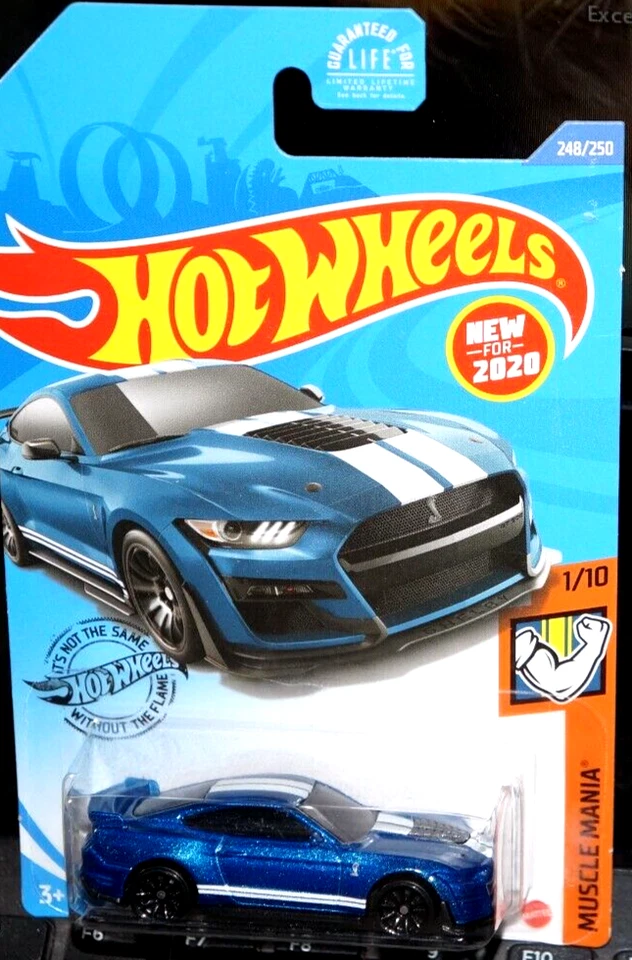 Hot Wheels Blue 2020 Ford Mustang Shelby GT500 (2020) Muscle Mania 1/10 Toy Car - Image 1 of 1