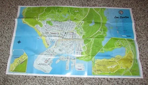 Grand Theft Auto V Los Santos Double Sided Map / Poster Authentic - Picture 1 of 3