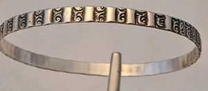 1940's Danecraft Sterling Silver BANGLE Bracelet 8" Vintage NICE - Picture 1 of 6