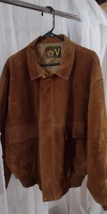 *SALE* VERSACE MENS  BROWN SUEDE VINTAGE JACKET  SIZE 2X MADE IN ITALY