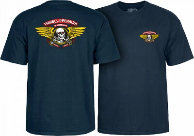 Powell Peralta WINGED RIPPER Skateboard T Shirt NAVY - Image 1 of 4