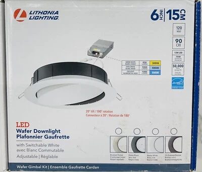 Downlight LED para obleas Lithonia Lighting 6” con luces ajustables Foto 1 de 4