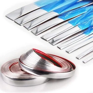 6mm-70mm Chrome Silver Car Door Body Bumper Strip Exterior Molding Trim 5-50FT - Foto 1 di 14