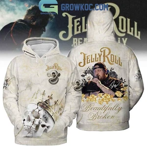 Jelly Roll Beautifully Broken Golden Crown 3D Hoodie, Unisex All Size - Picture 1 of 2