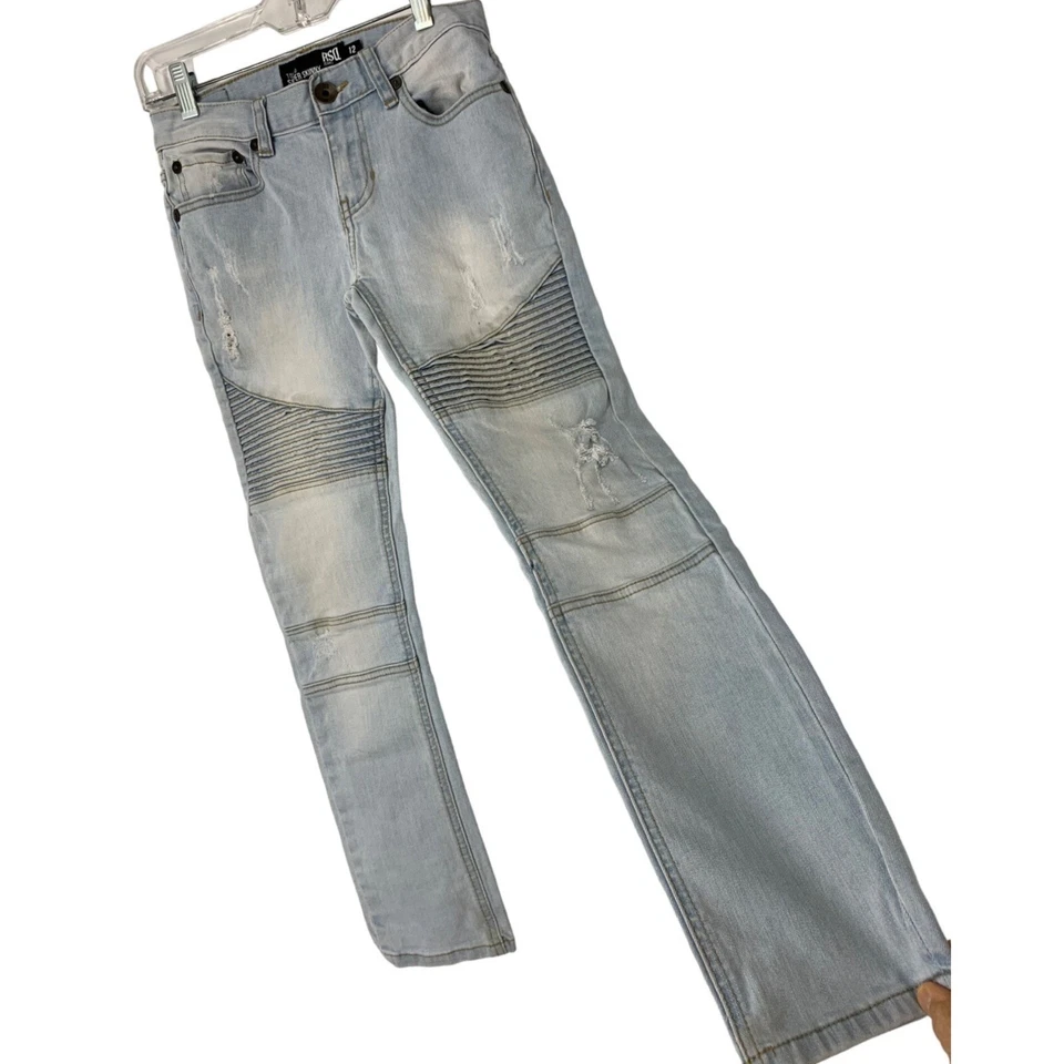 男孩青少年 RSQ Tokyo 超紧身酸洗牛仔裤 12 5707 码 — 第 1/4 张图片
