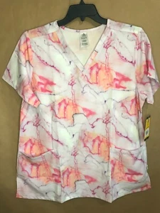WonderWink Scrub Top XL Ink Drop 6657-INDP VNeck 3Pockt NWT Free Shipping - Picture 1 of 6