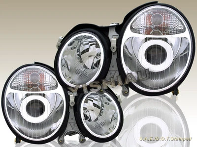00 01 02 FAROS PROYECTOR TRANSPARENTES CROMADOS BENZ CLASE E W210 E320 E430 NUEVOS Foto 1 de 2
