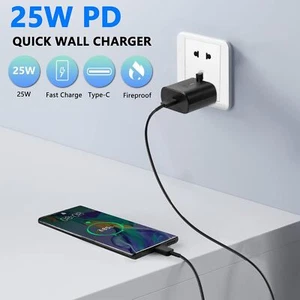 25W Fast Charger Plug Cable For Samsung Galaxy S23 S22 Plus S22 Ultra 5G - Picture 1 of 15