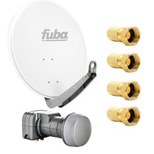 Fuba DAA 650 W Satellitenantenne 65 cm Alu Weiß Fuba DEK 217 Twin-LNB HDTV 4K 3D