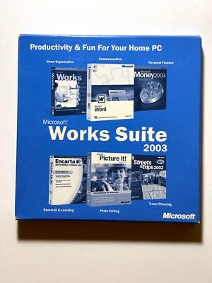 Microsoft Works Suite 2003 (DELL) with Product Key ~  5 Disks - Image 1 of 3