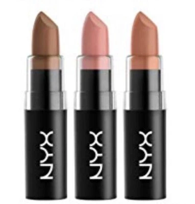 NYX Matte Lipstick Lippenstift Set 06 3 Stück Spar-Packung Nude Farben 3 x 4,5g