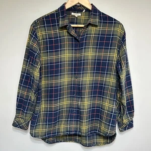 Barbour Elishaw Plaid Flannel Shirt Womens 4 Roll Tab Relaxed Fit Outdoor Tartan - Picture 1 of 14