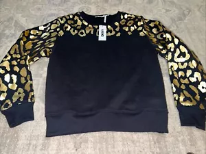NEU DKNY SCHWARZ & GOLD SWEATSHIRT GRÖSSE SMALL DAMEN - Bild 1 von 5