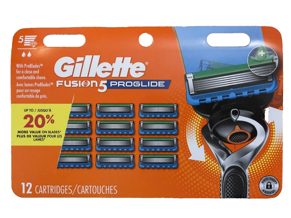 Gillette Fusion5 ProGlide Mens Razor Blade Refills 12 Cartridges - Image 1 of 1