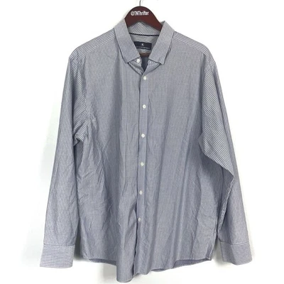Camisa de vestir Hart Schaffner Marx azul a rayas con botones para hombre talla XL carrera Foto 1 de 4