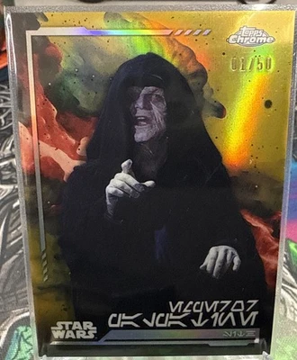2024 Topps Chrome Star Wars Emperor Palpatine Aurebesh Gold Variation 1/50 Alpha - Image 1 of 2