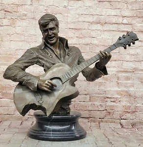 Hand Made Classic Large Elvis Famous Icon Singer Musician Bronze Statue Gift NR - Picture 1 of 10