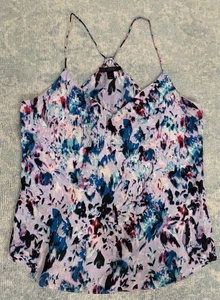 J. Crew Carrie 100% Silk Cami Racerback Tank Size 4 Watercolor Print - Picture 1 of 7