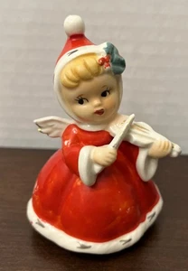 "Figura vintage de ángel de Navidad tocando la flauta de 3,75"" de alto" - Imagen 1 de 7