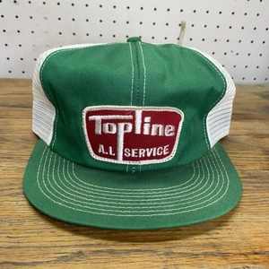 VTG Topline Service Mesh Snapback Trucker Hat 80s USA Farm Co Patch K-Brand Cap - Picture 1 of 7