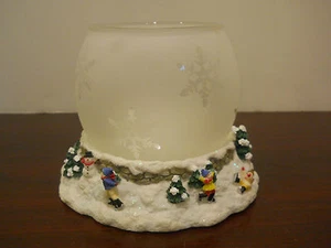 pfaltzgraff winterberry glass dome resin base candle holder tealight christmas - Picture 1 of 5