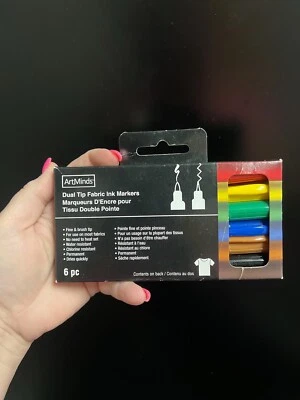 Marcadores de tinta de tela de doble punta ArtMinds 6 piezas Foto 1 de 2