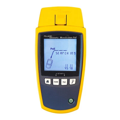 Fluke Networks MicroScanner Cable/PoE Tester PoE Class (0-8) 10G Ethernet LCD - Image 1 of 4