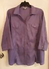 Womens Southern Lady Crinkle Button Down Top Size 3X, Purple, Floral -952