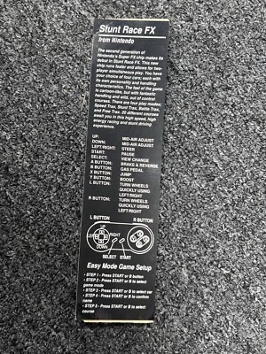 Authentic Rare Stunt Race FX (Super Nintendo, 1994) Kiosk Controller Arm Insert - Image 1 of 2