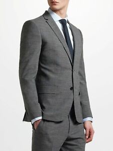 John Lewis Kin End on End Slim Fit Suit Jacket, Mid Grey Size 40L
