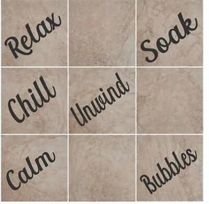 Calcomanías de vinilo para azulejos de pared de palabras de baño cocina decoración del hogar pegatinas de transferencia relajarse - Imagen 1 de 4