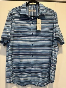 Tommy Bahama Shirt Size L White Button Up Short Sleeve Casual Mens-NWT$119 - Picture 1 of 7