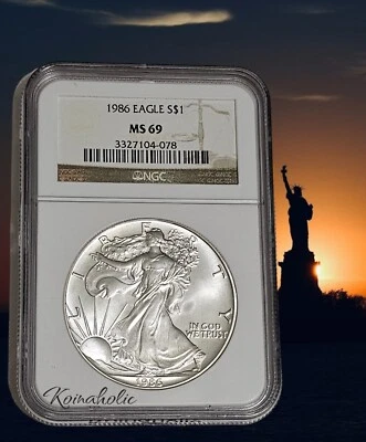 1986 Silver American Eagle $1 NGC MS69, The One That Started It All, Fast  🚢  - Image 1 of 4