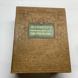 VINTAGE 1957 WEBSTERS UNABRIDGED ENCYCLOPEDIC DICTIONARY ENGLISH Leather - Picture 1 of 16