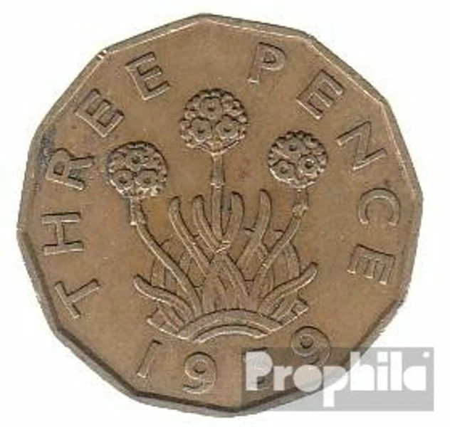 United Kingdom km-number. : 849 1939 very fine Nickel-brass very fine 1939 3 Pen - Image 1 of 1