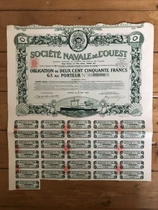 DECO =  Obligation: SOCIETE NAVALE DE L'OUEST (C) - Picture 1 of 1