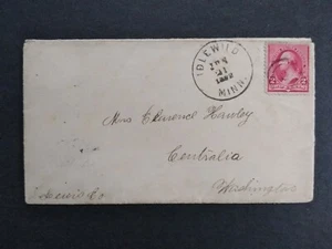 Minnesota: Idlewood 1892 Cover, Scarcer DPO Lincoln Co to Centralia, Washington - Imagen 1 de 2