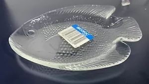 VTG Set 6 New Arcoroc France Fish Poisson 6.5x5” Tempered Clear Plate Seafood - Picture 1 of 7
