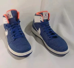 Nike Air Jordan 1 Retro High Top Speckled Denim Deep Royal Blue Größe 9 Y - Bild 1 von 22