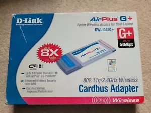RETAIL BOXED DLink Airplus G+ DWL-G650+ PCMCIA CardBus Network WiFi Card (NO CD) - Picture 1 of 6