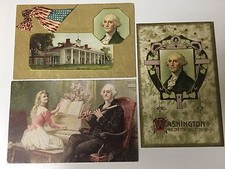 POSTCARDS  GEORGE WASHINGTON 1908-1909-1911 USED
